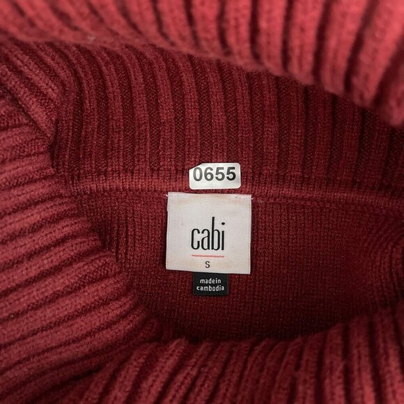 Cabi Pushover Convertible Button Snap Cowlneck Sweater Pullover Red Women Small - Picture 6 of 11